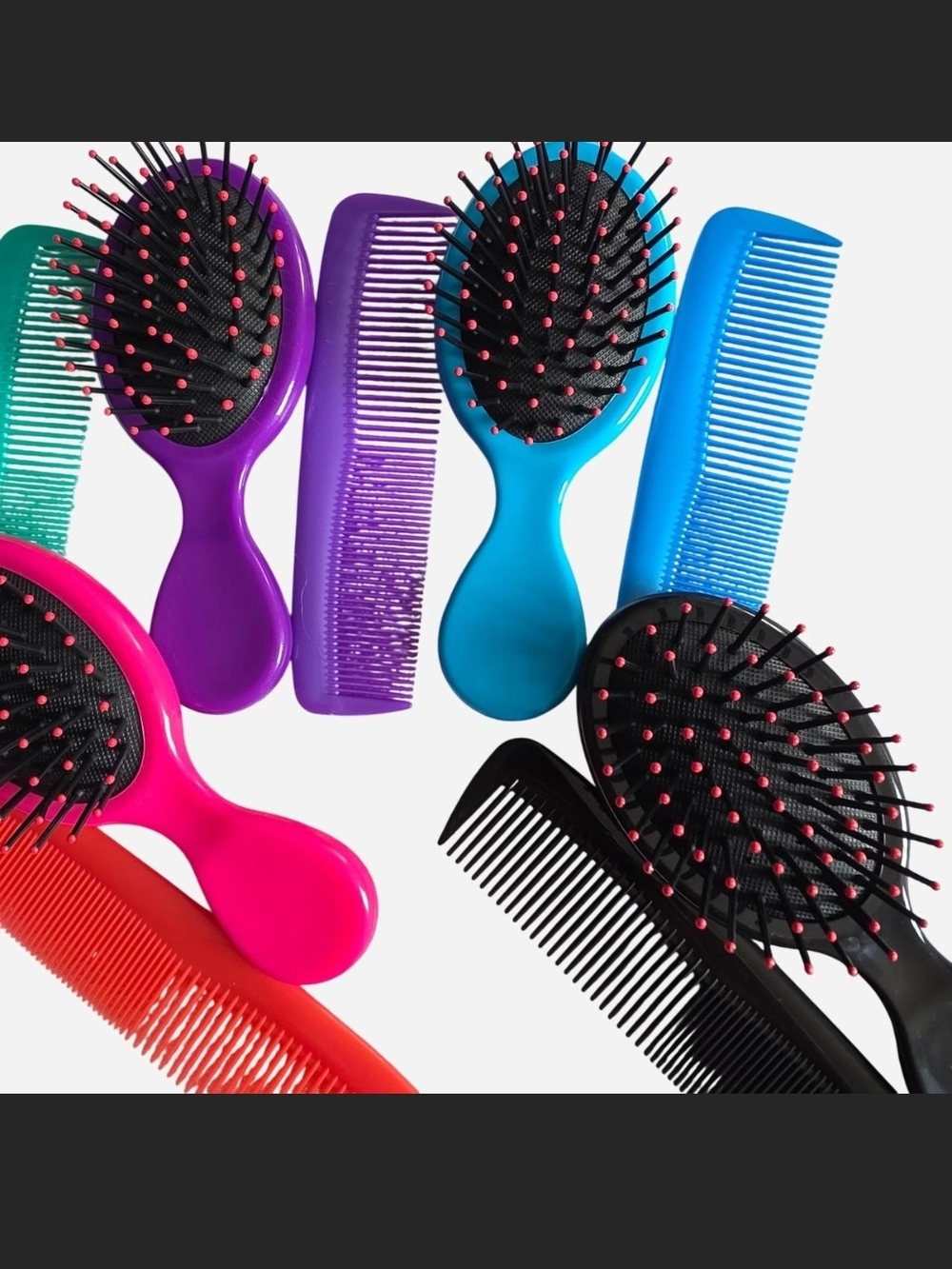 Mini Paddle Brush & Comb Set - Bundle Of 7 - Picture 2 of 5